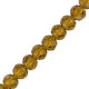 Faceted glass rondelle beads 4x3mm Topaz pearl shine coating